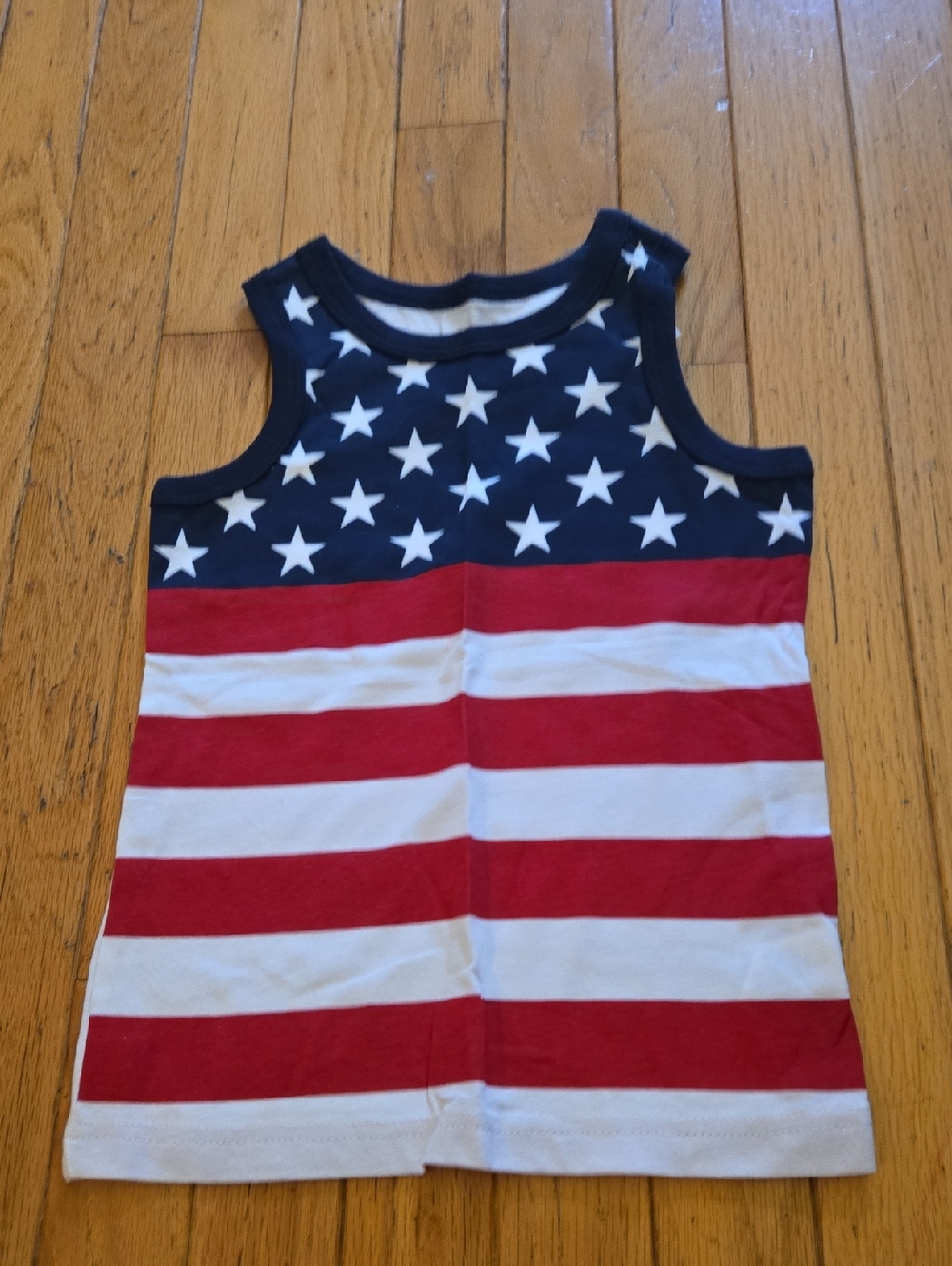 Patriotic Stars & Stripes Kids Tank Top - Navy, Red & White